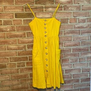 Yellow button down dress
